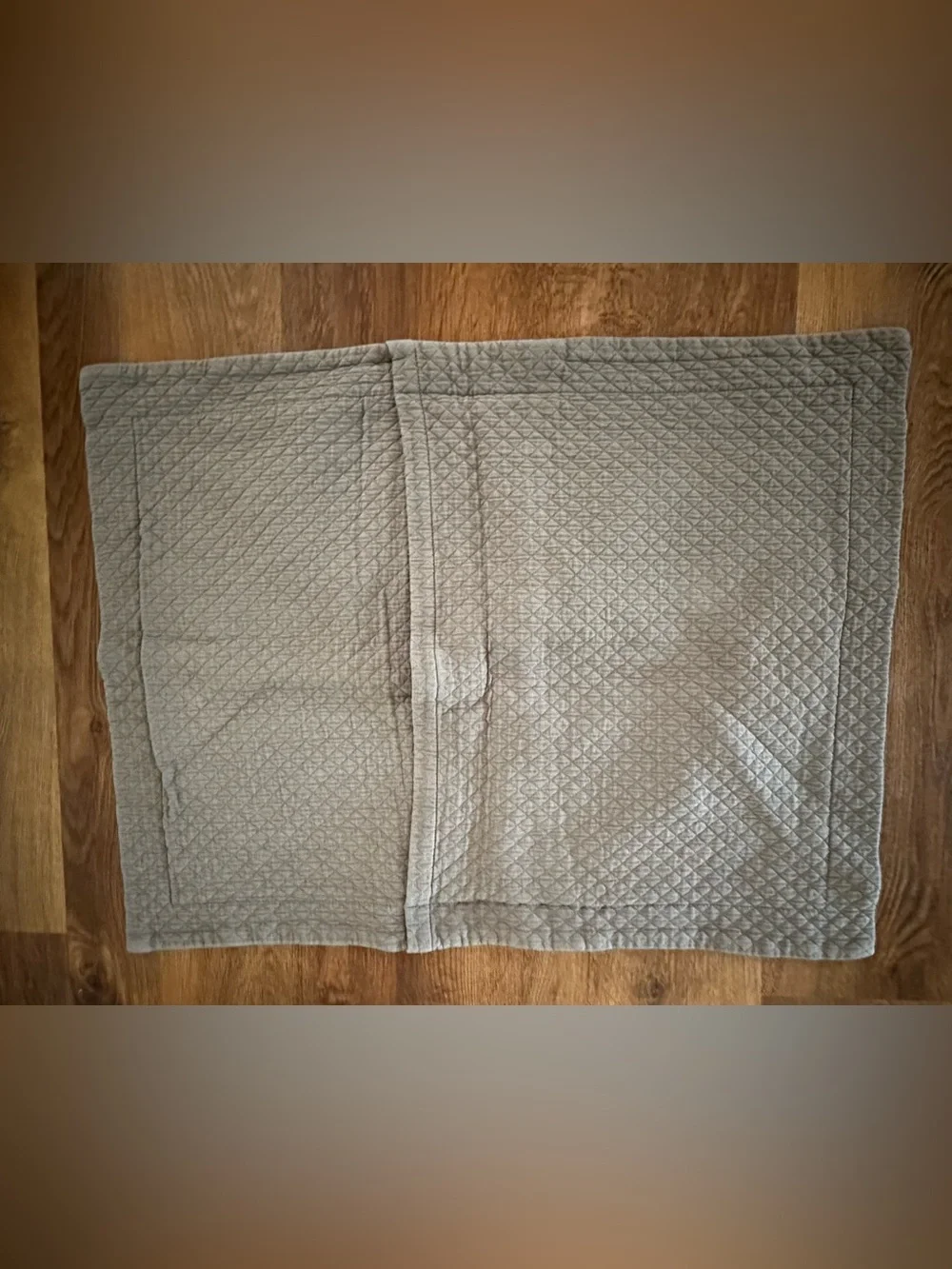 Restoration Hardware Vintage Wash Diamond Quilted Cotton Shams Grey - 2 Standard